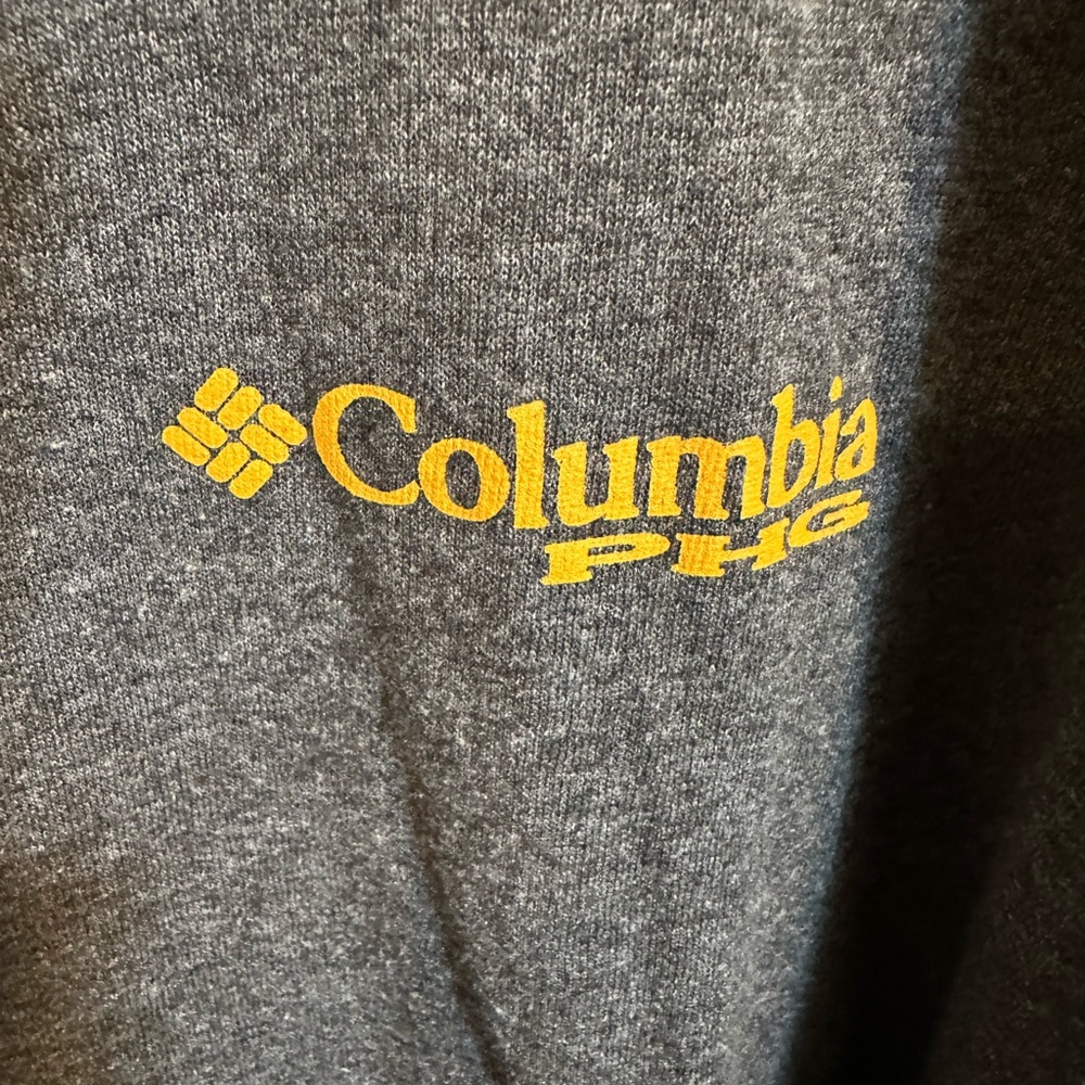 Columbia Men's Gray Long Sleeve Pullover T Shirt Fishing Pre Owned Excellent Con